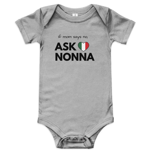 If mom says no, ask nonna - Baby short sleeve one piece Onesie