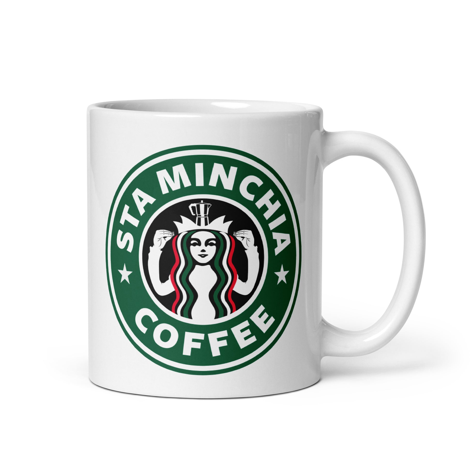 Sta Minchia White Italian coffee mug gift Star Bucks style espresso cup